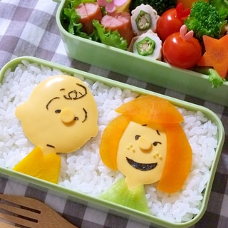 チャーリーブラウン＆ペパーミントパティのお弁当♪